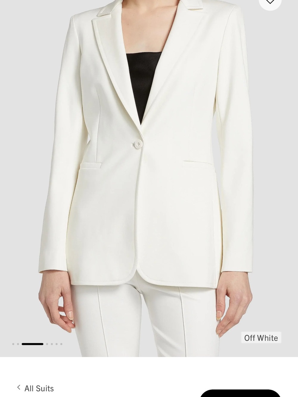 Alice + Olivia white Single-Button Tailored Blazer